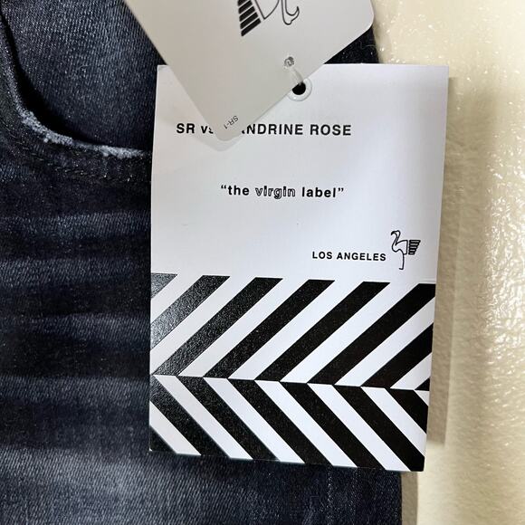 NWT Free People X Sandrine Rose Skinny Jeans 25 Dark Black Ankle Denim Mid Rise - Picture 12 of 12